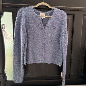 Reformation Clara Crew Cardigan Blue NWT XS  $100